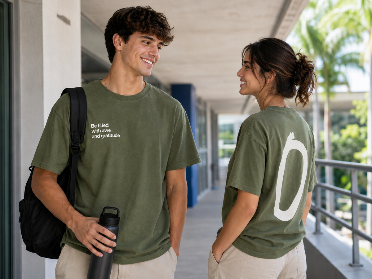 O - Double Print T-Shirt – Be Filled With Awe and Gratitude