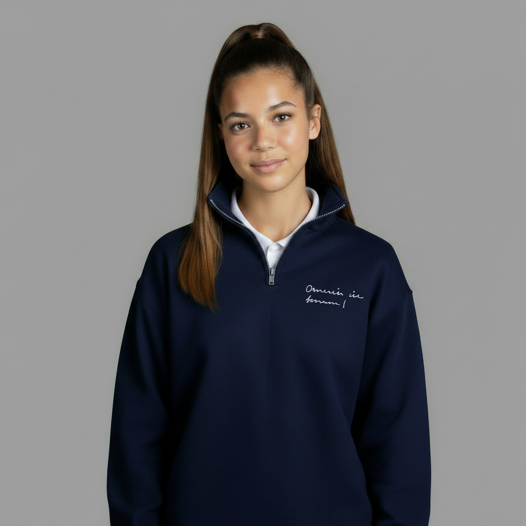 Casual 1/4 Zip Sweatshirt - Navy